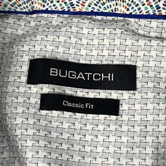 Bugatchi Classic Fit Basket Weave Print Long Sleeve Button Front Shirt Sz XXL - Picture 6 of 10